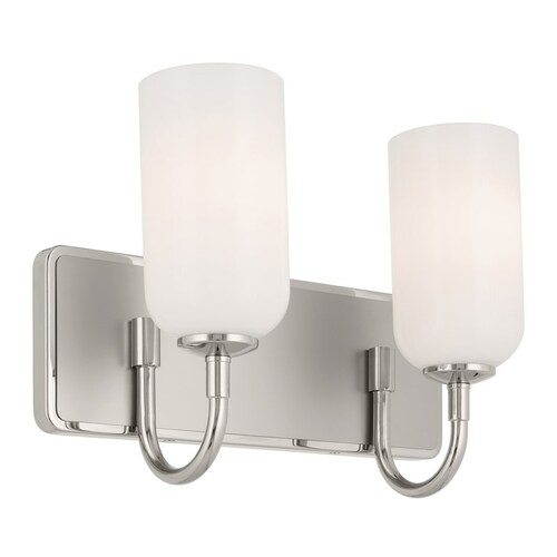 Solia Polished Nickel & Satin Nickel Bathroom Light by Kichler Lighting