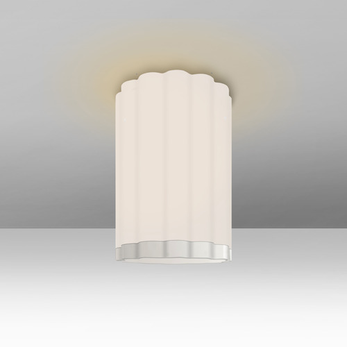 Besa Lighting Besa Lighting Lando White & Clear Flushmount Light LANDOWHC