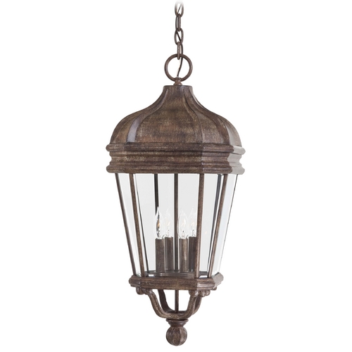 Outdoor Hanging Light with Clear Glass in Vintage Rust by Minka Lavery