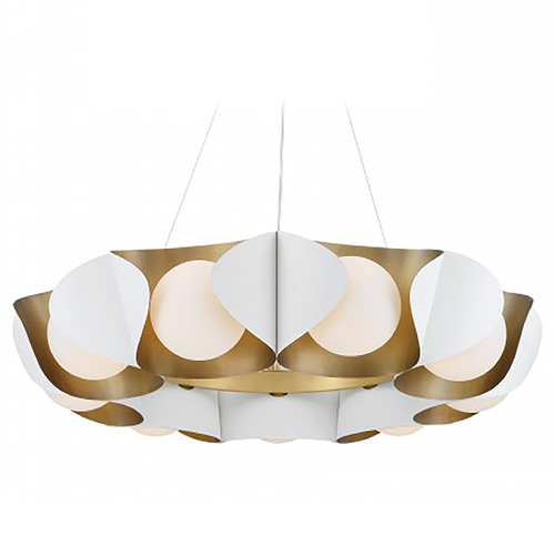 Minka Lavery Minka Lavery Flare Sand White & Legacy Brass Pendant Light with Globe Shade 3779-893