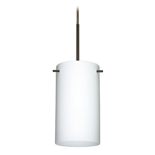 Besa Lighting Stilo Bronze LED Mini-Pendant Light with Cylindrical Shade