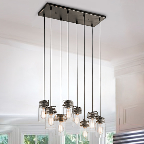 Brinley 8-Light Olde Bronze Linear Chandelier by Kichler Lighting