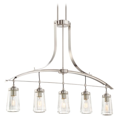 Poleis Brushed Nickel Linear Chandelier by Minka Lavery