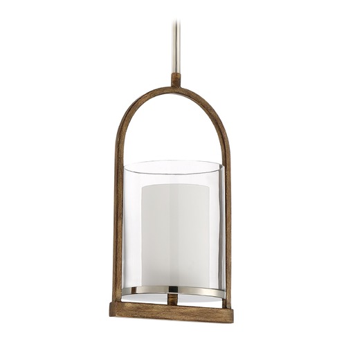 Lark 7.25-Inch Polished Nickel & Whiskey Barrel Mini Pendant by Craftmade Lighting