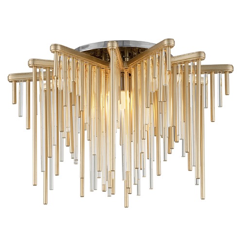 Corbett Lighting Modern Art Deco LED Semi-Flushmount Light Gold Leaf / Stainless Theory by Corbett Lighting 238-31