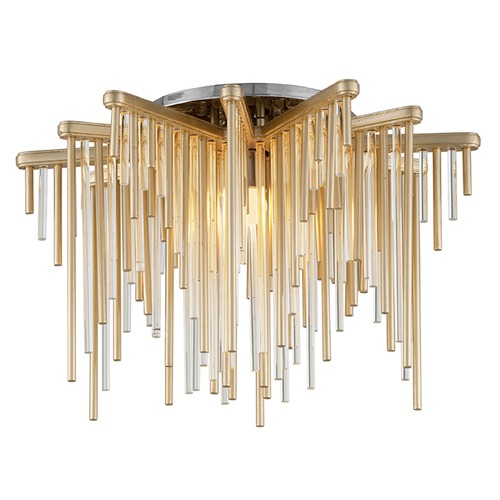 Corbett Lighting Theory LED Semi-Flush Mount in Gold Leaf & Stainless by Corbett Lighting 238-31