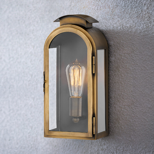 Rowley 13.25-Inch Light Antique Brass Outdoor Wall Light by Hinkley Lighting