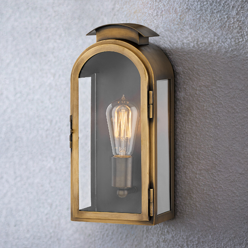 Hinkley Rowley 13.25-Inch Light Antique Brass Outdoor Wall Light by Hinkley Lighting 2520LS