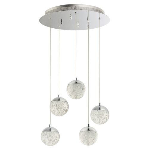 Orb II 5-Light LED Pendant in Polished Chrome by ET2 Lighting