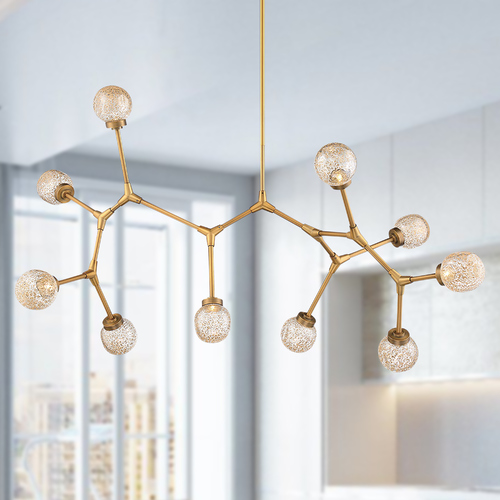 Modern Forms by WAC Lighting Catalyst 51-Inch LED Organic Chandelier in Aged Brass by Modern Forms PD-53751-AB