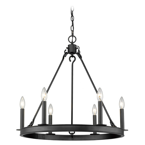 Barclay Matte Black Chandelier by Z-Lite