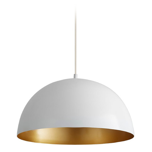 Lucci 23-Inch LED Pendant in White & Brass by Oxygen Lighting