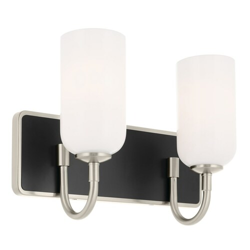 Kichler Lighting Solia Brushed Nickel & Black Bathroom Light by Kichler Lighting 55162NI