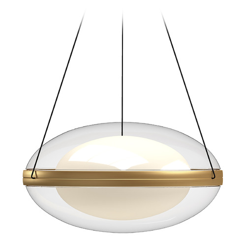 Kuzco Lighting Virgo Brushed Gold LED Pendant Light with Oval Shade