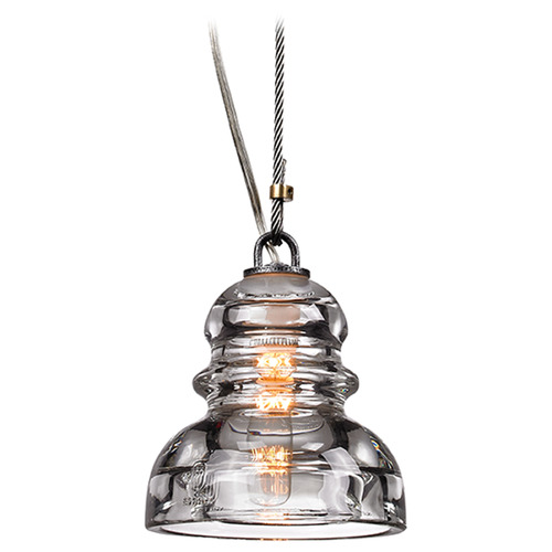 Troy Lighting Menlo Park Old Silver Mini-Pendant Light with Bowl / Dome Shade