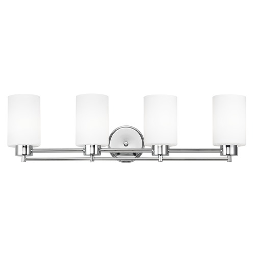 Modern Bathroom Light with White Glass - Four Lights