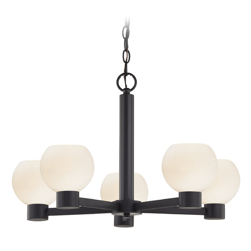 Design Classics Lighting Vashon 5-Light Chandelier in Matte Black by Design Classics Lighting 2105-07 G1832-WH