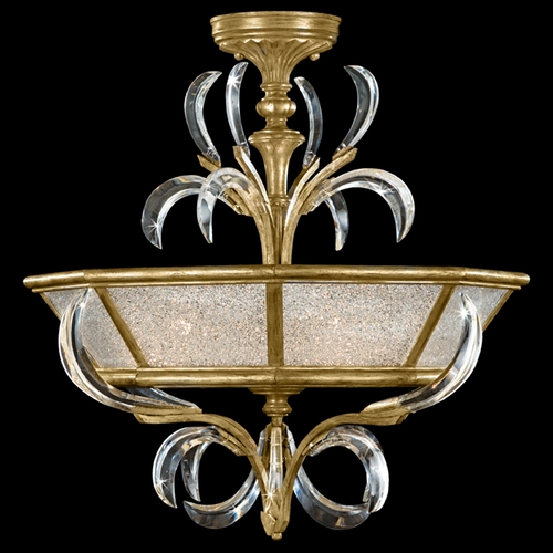 Fine Art Lamps Fine Art Lamps Beveled Arcs Gold Leaf Semi-Flushmount Light 767740ST