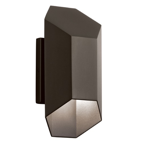 Kichler Lighting Estella 12-Inch Textured Architectural Bronze LED Outdoor Wall Light by Kichler Lighting 49607AZTLED