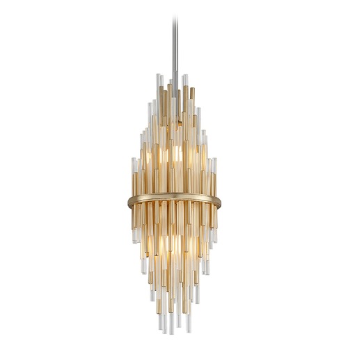 Corbett Lighting Theory LED Mini Pendant in Gold Leaf & Stainless by Corbett Lighting 238-41