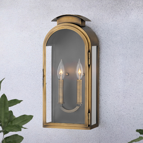 Hinkley Hinkley Rowley 2-Light 18-Inch Light Antique Brass Outdoor Wall Light 2524LS