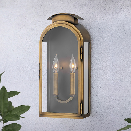 Rowley 18-Inch Light Antique Brass Outdoor Wall Light by Hinkley Lighting