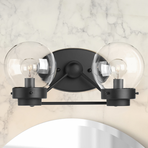 Spatial Black 2-Light Bathroom Light by Progress Lighting