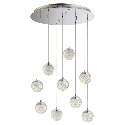 Orb II 9-Light LED Pendant in Polished Chrome by ET2 Lighting