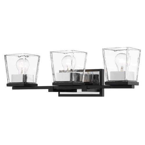 Bleeker Street Matte Black & Chrome Bathroom Light by Z-Lite