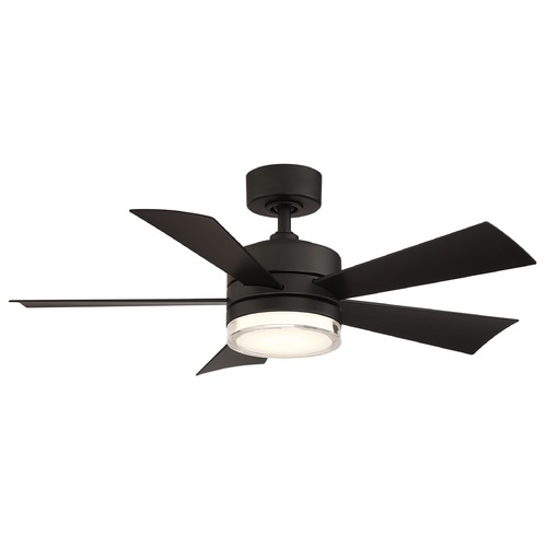 Modern Forms by WAC Lighting Wynd 42-Inch LED Outdoor Fan in Matte Black 3000K by Modern Forms FR-W1801-42L-MB