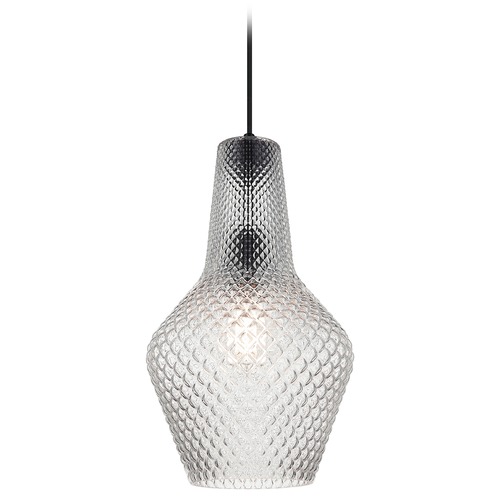 Matteo Lighting Quilted Gem Matte Black Pendant by Matteo Lighting C68101CL