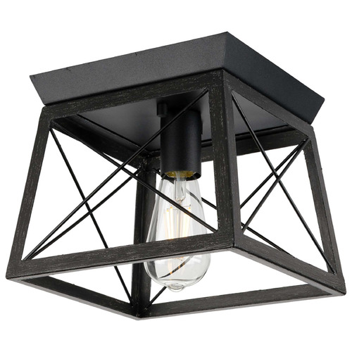 Progress Lighting Briarwood Textured Black & Rustic Ceruse Black Flushmount Light