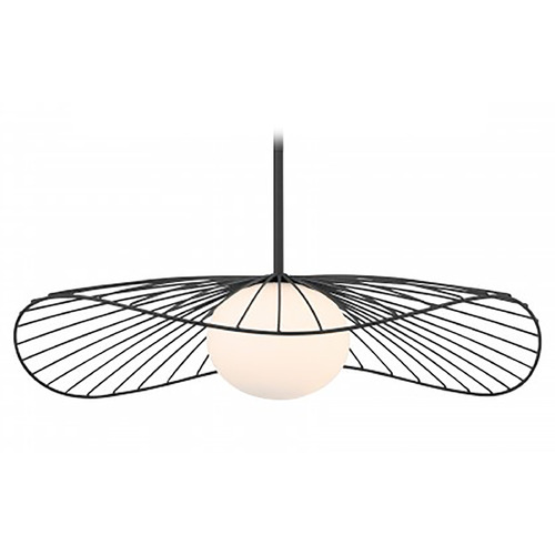 Minka Lavery Langley Dark Matte Black Pendant Light with Globe Shade