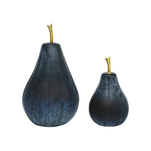 Currey and Company Lighting Glass Dark Blue Pear Set of 2 by Currey & Company 1200-1062