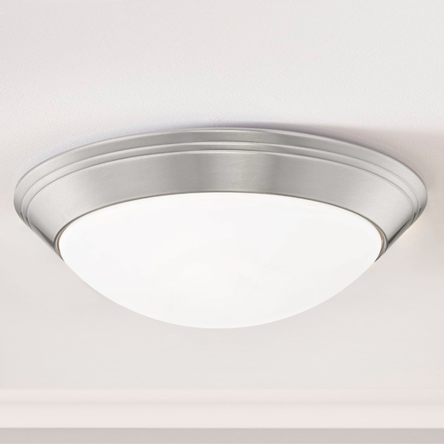 Design Classics Lighting Satin Nickel Flush Mount Ceiling Light 14-Inch Wide 1014-09/W
