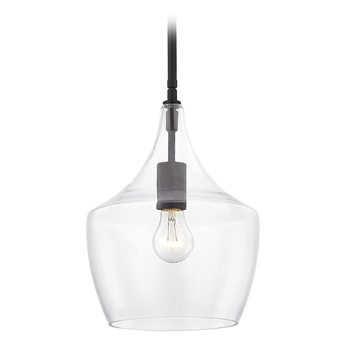 Serra Pendant Light Black with Clear Glass