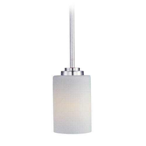 Maxim Lighting Maxim Lighting Deven Satin Nickel Mini-Pendant Light with Cylindrical Shade 90030SWSN