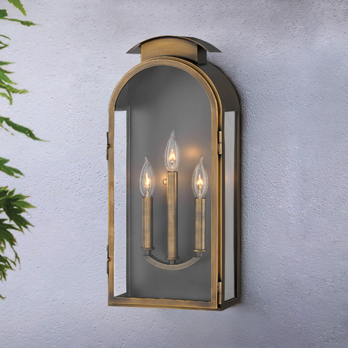 Rowley 21-Inch Light Antique Brass Outdoor Wall Light by Hinkley Lighting