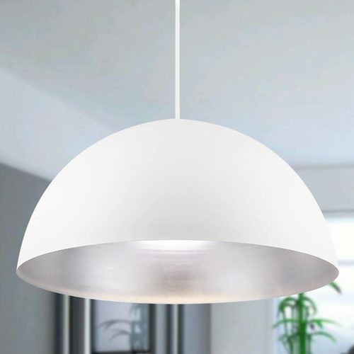 Yolo 35-Inch LED Pendant in Silver Leaf & White by Modern Forms