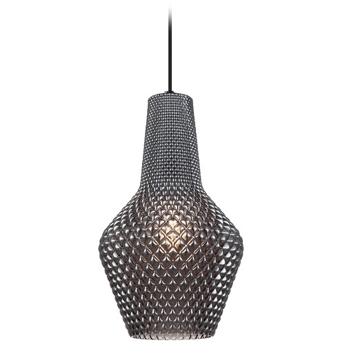 Quilted Gem Matte Black Pendant by Matteo Lighting