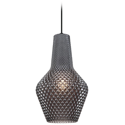 Matteo Lighting Quilted Gem Matte Black Pendant by Matteo Lighting C68101SM