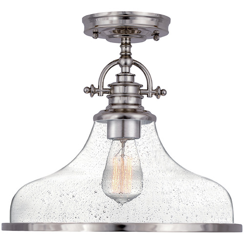 Quoizel Lighting Grant 13.50-Inch Semi-Flush in Brushed Nickel by Quoizel Lighting GRTS1714BN