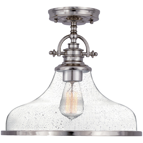 Grant 13.50-Inch Semi-Flush in Brushed Nickel by Quoizel Lighting