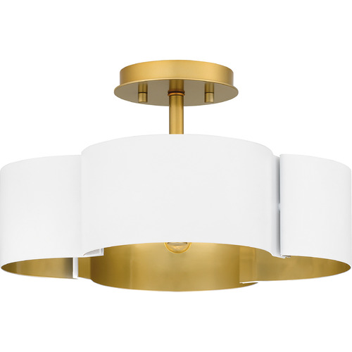 Quoizel Lighting Balsam 14-Inch Semi-Flush in White Lustre by Quoizel Lighting BSM1714W