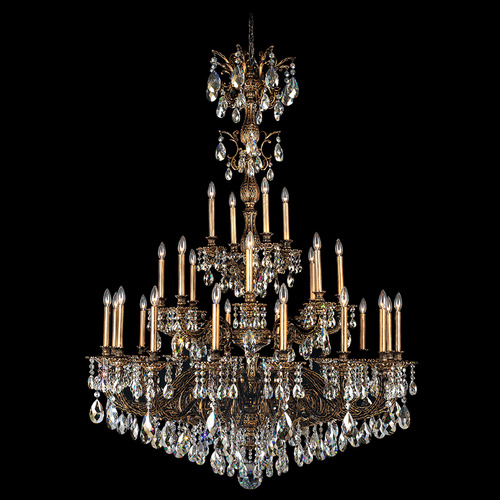 Schonbek Worldwide Lighting Milano Florentine Bronze Crystal Chandelier