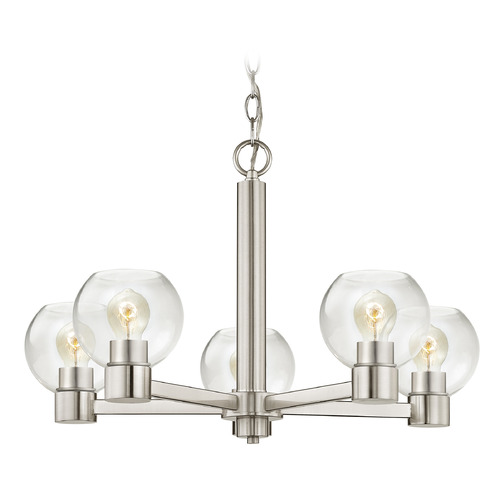 Design Classics Lighting Vashon 5-Light Chandelier in Satin Nickel by Design Classics Lighting 2105-09 G1832-CL