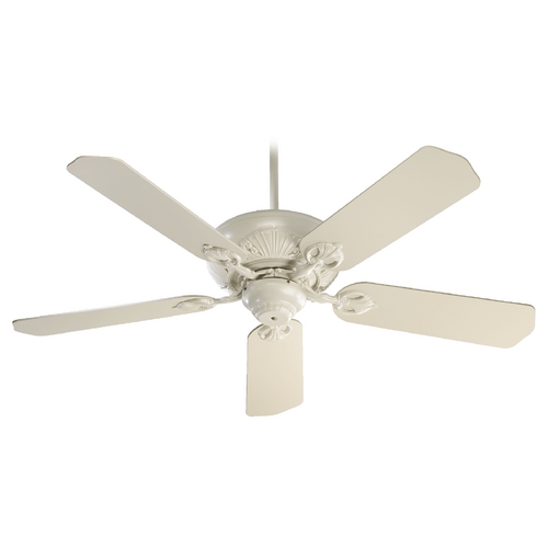 Chateaux Antique White Ceiling Fan Without Light by Quorum Lighting