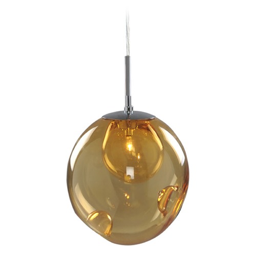 Kalco Lighting Meteor Chrome Mini Pendant by Kalco Lighting 309510CH/AMBER