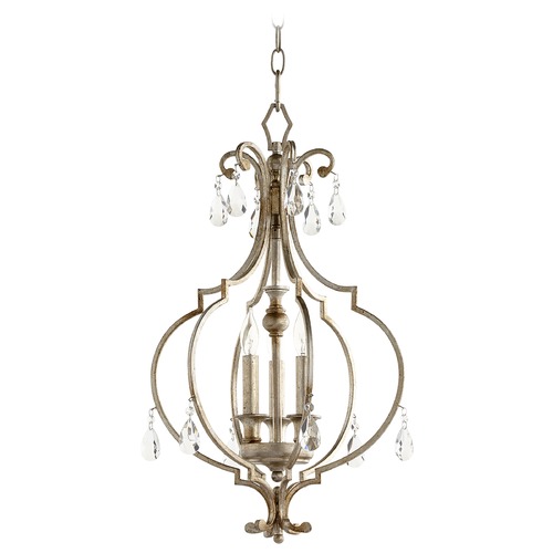 Quorum Lighting Ansley Aged Silver Leaf Pendant by Quorum Lighting 6714-3-60