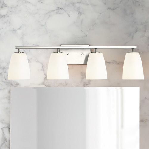 Leap Brushed Nickel 4-Light Bathroom Light by Progress Lighting